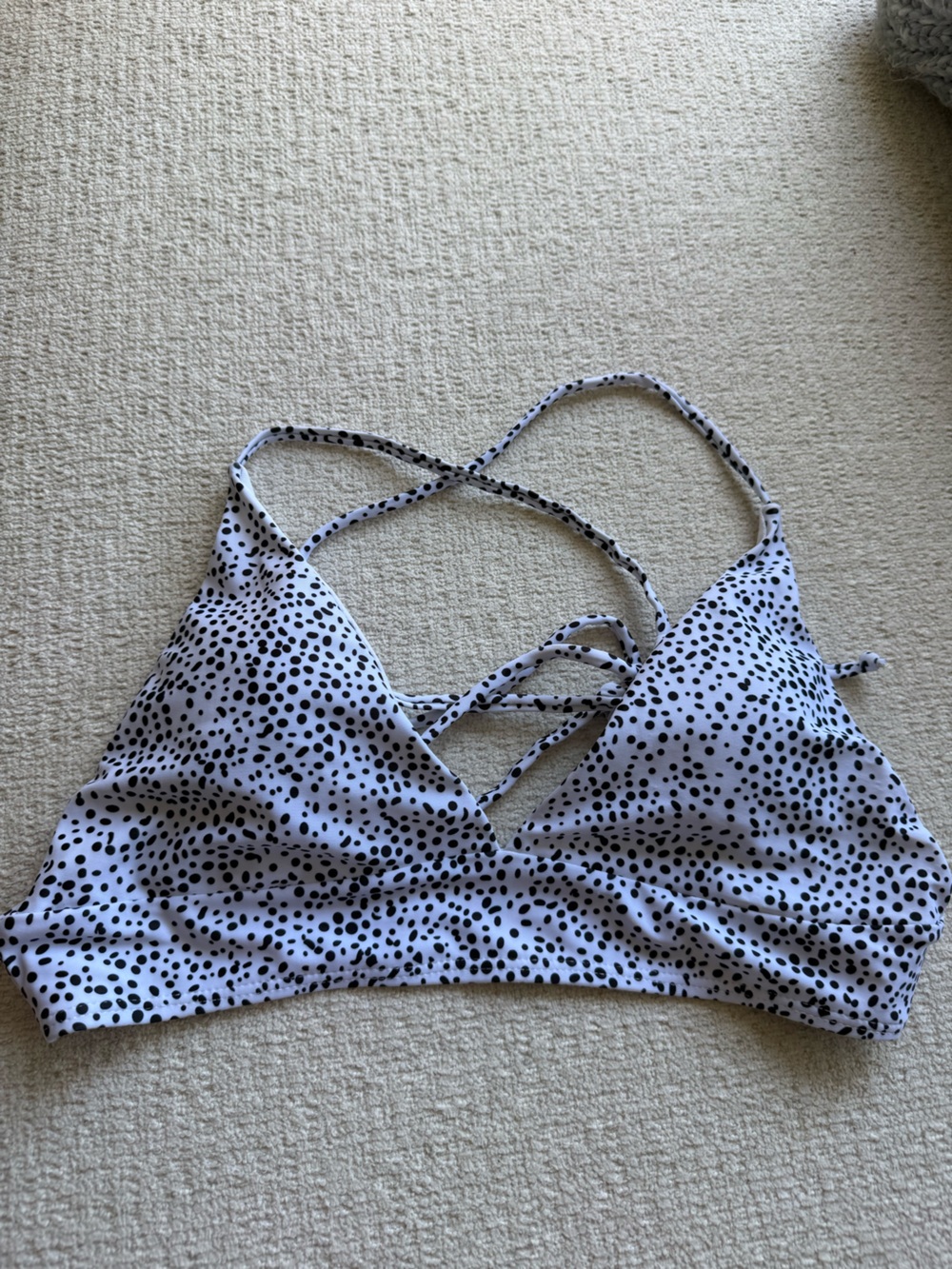 Zaful Bikini Top - White with Black Spots